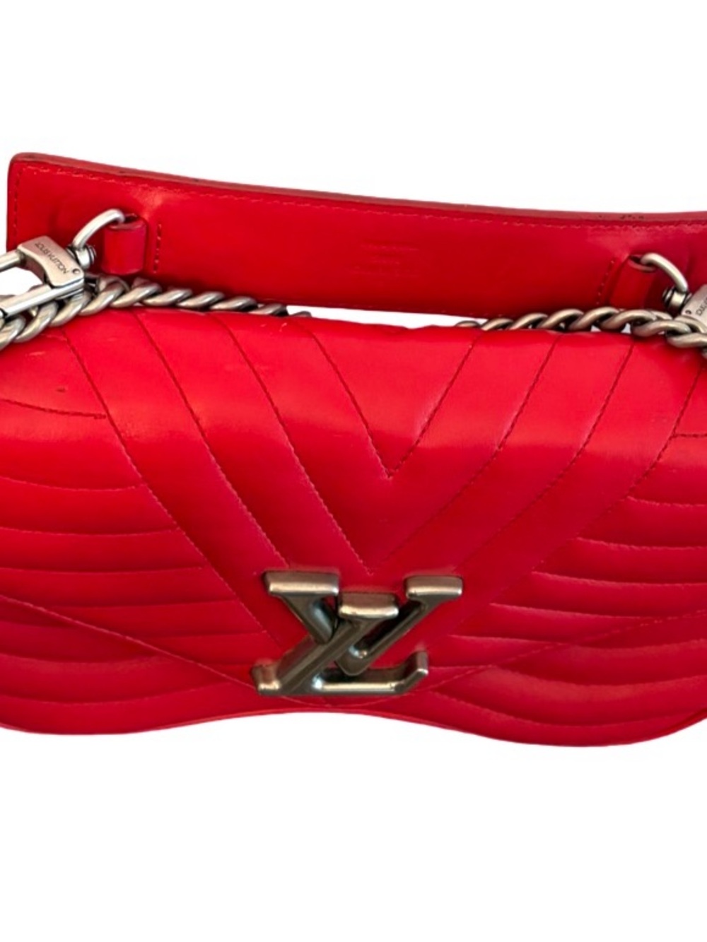 Louis Vuitton Red New Wave Calfskin Leather Crossbody Shoulder Bag MM Chain Link - Picture 9 of 16